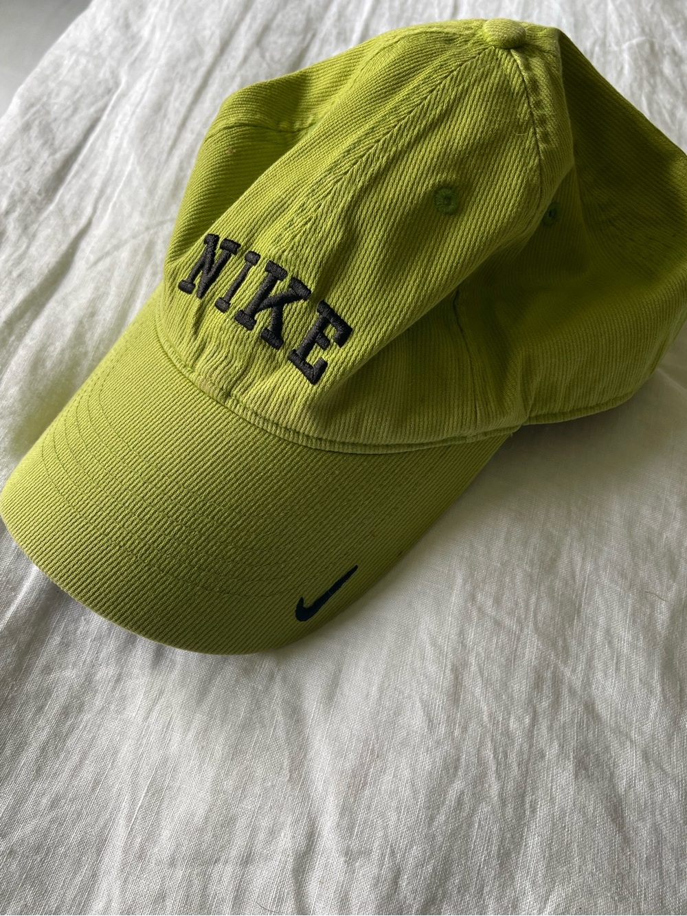 Nike Unisex Neon Green Corduroy Embroidered Logo Cap